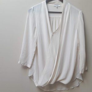 Aritzia Babaton 100% silk cream blouse